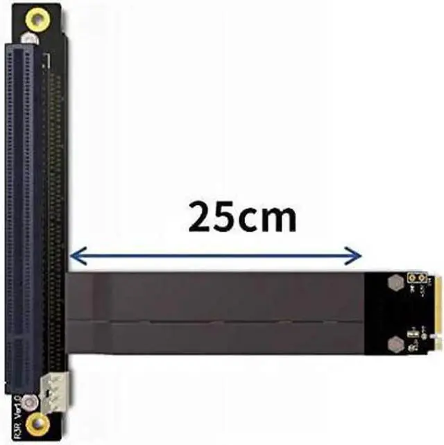 Alt view image 4 of 5 - M.2 NGFF NVMe Key M Extender Cable to PCIE x16 Graphics Card Riser Adapter 16x PCI-e PCI-Express for M2 2230 2242 2260 2280 (25cm)