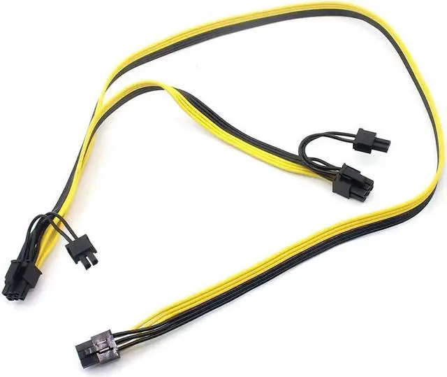 Alt view image 3 of 7 - 2 Pack 6 Pin Male to Dual 8 (6+2) Pin Male PCI Express Power Adapter Extension Cable for Graphics Card Module Line 18AWG 6P to Dual 8p Splitter Ribbon Cable