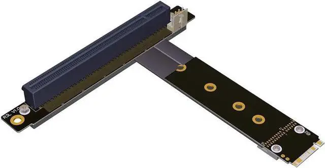 Alt view image 4 of 6 - PCI-E 3.0 Riser Card 32G/BPS M.2 NGFF NVMe to PCIe X16 Extension Cable SATA Power Cable Support M.2 PCIE X4 Full Speed Channel for BTC Mining M2 2230 2242 2260 2280 (R43SL 15CM)