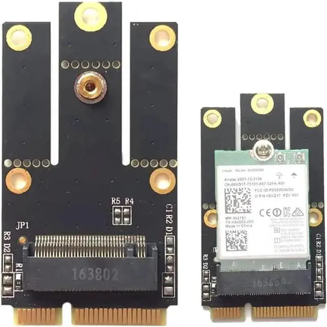 Alt view image 5 of 5 - M2/NGFF Wireless Network Card to Mini Pci-e Adapter Card Compatible with NGFF M2 AX210 AX200 9260AC 7265AC 3165AC DW1560Z Card