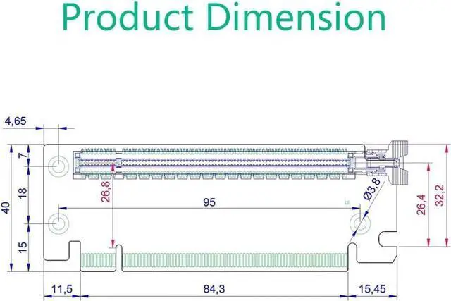 Alt view image 7 of 7 - PCI-Express 3.0/4.0 16x Riser Card 90 Degree High Speed Riser Card for 1U / 2U Server Case (PCI-E 4.0 for 1/2U)