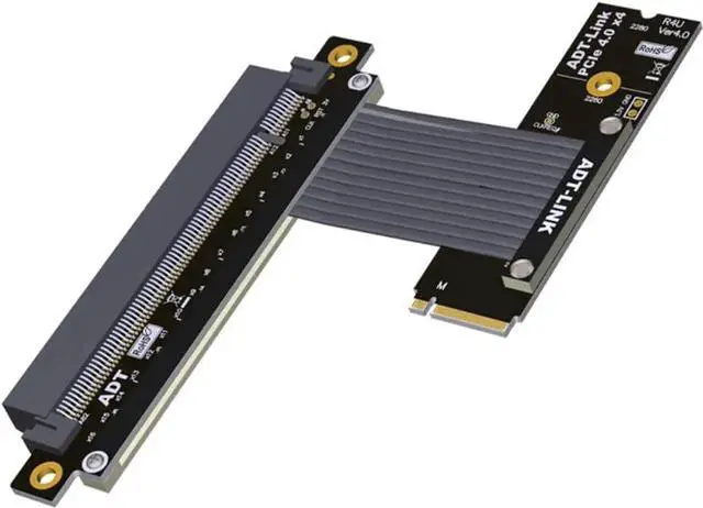Main image of M.2 NVMe Key M to PCI Express 4.0 x16 Extender Adapter Cable Support M.2 NVMe SSD for GPU Graphics Video Cards with Sata Power Cable 64G/BPS (15cm,R43UF 4.0)