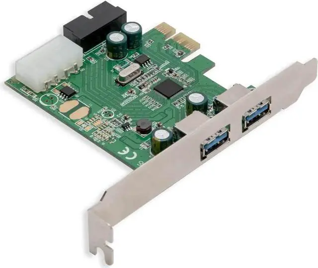 Alt view image 7 of 7 - 2 External USB 3.0 Port and 19 Pin Internal Header PCIe 2.0 x1 4 Port USB 3.0 PCI-Express x1 Renesas D720201 Chipset Molex Power Input