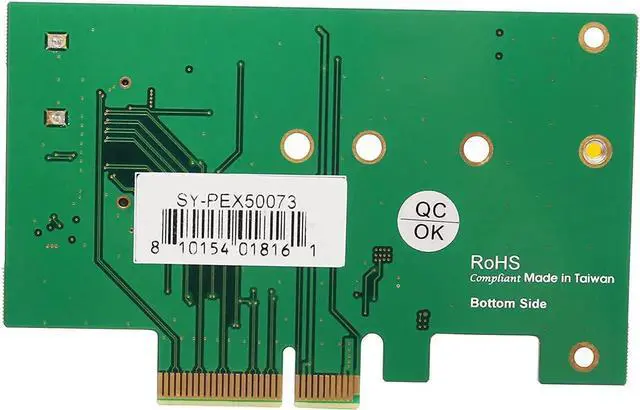 Alt view image 3 of 7 - M-Key M.2 to PCIe x4 SSD Adapter or M Key M2 to SATA Connector Converter SY-PEX50073, Green