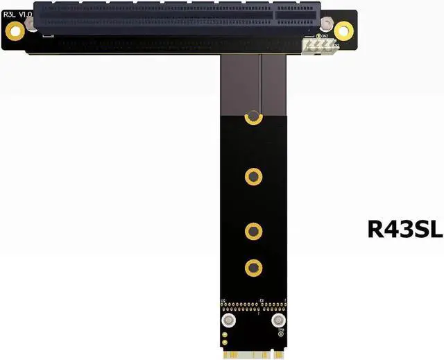 Alt view image 2 of 7 - PCI-E 3.0 Riser Card 32G/BPS M.2 NGFF NVMe to PCIe X16 Extension Cable SATA Power Cable Support M.2 PCIE X4 Full Speed Channel for BTC Mining M2 2230 2242 2260 2280 (R43SF 10CM)