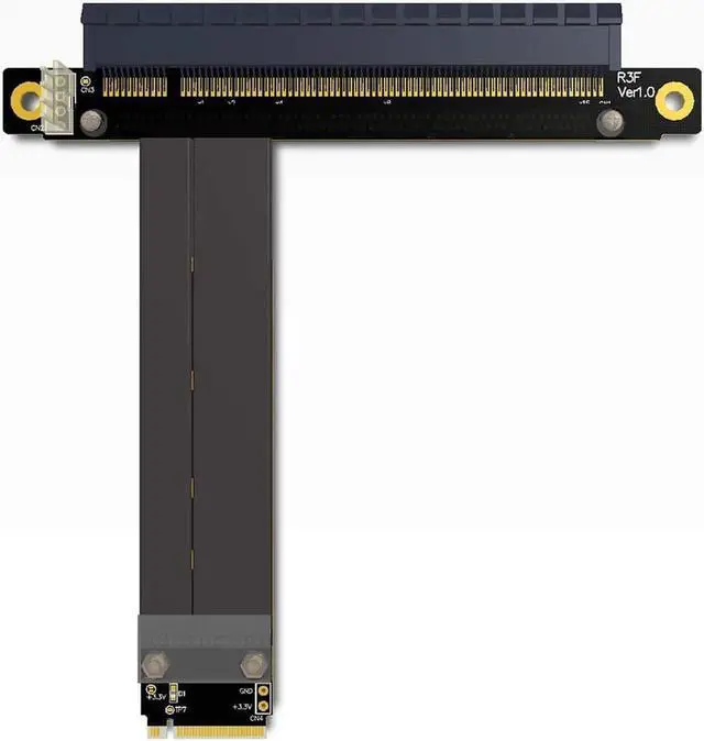 Alt view image 5 of 7 - PCI-E 3.0 Riser Card 32G/BPS M.2 NGFF NVMe to PCIe X16 Extension Cable SATA Power Cable Support M.2 PCIE X4 Full Speed Channel for BTC Mining M2 2230 2242 2260 2280 (R43SF 10CM)