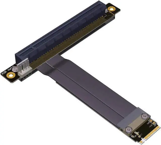 Alt view image 7 of 7 - PCI-E 3.0 Riser Card 32G/BPS M.2 NGFF NVMe to PCIe X16 Extension Cable SATA Power Cable Support M.2 PCIE X4 Full Speed Channel for BTC Mining M2 2230 2242 2260 2280 (R43SF 10CM)