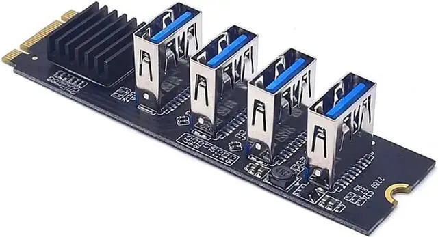 Alt view image 7 of 7 - USB3.0 Graphics Card M.2 NVME Key-M to 4-Port PCI-E Adapter Expansion Card