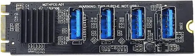 Alt view image 2 of 7 - USB3.0 Graphics Card M.2 NVME Key-M to 4-Port PCI-E Adapter Expansion Card