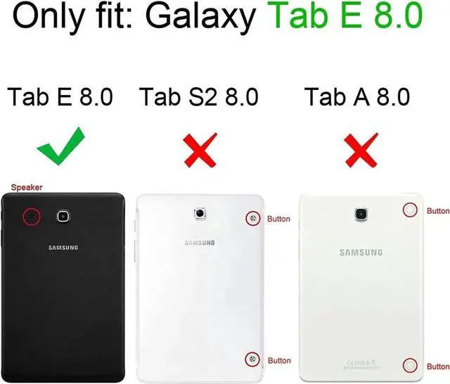 Alt view image 5 of 7 - Galaxy Tab E 8.0 case by Heavy Duty Shield Case Cover with Tempered Glass Screen Protector and Hand Strap for Galaxy Tab E 8.0 SM-T377 (Blue)