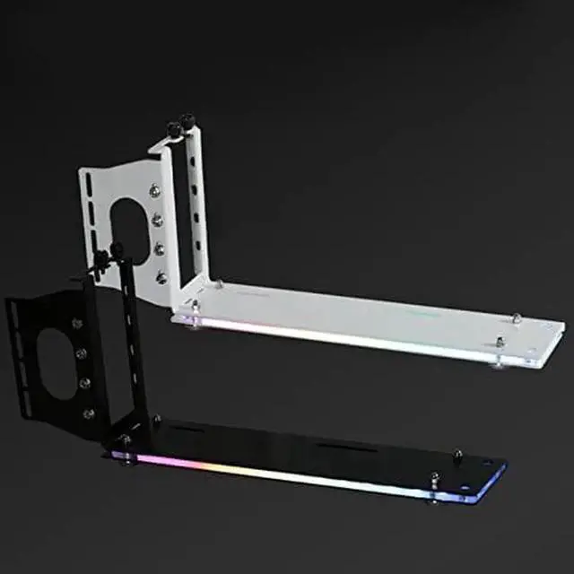 Alt view image 5 of 6 - Vertical Graphics Card Holder Bracket Multiple Slots Adjustable Support with GPU Mount Video Card VGA Support Kit (Black,RGB 12V 4Pin)