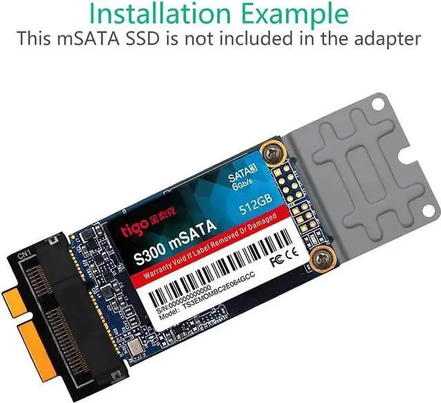 Alt view image 3 of 6 - MSATA SSD to 7+17 Pin Adapter Card SSD Converter Card Compatible for MacBook Pro 2012 Retina A1398 A1425 SSD