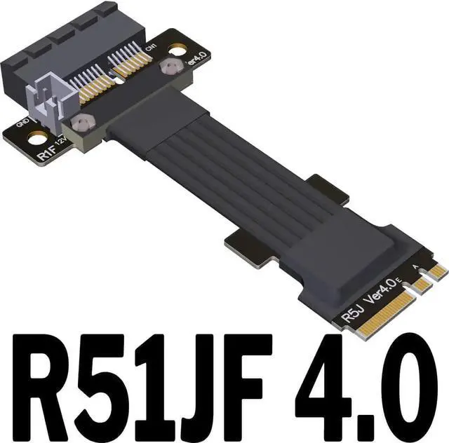 Alt view image 3 of 3 - PCI-e 4.0 M.2 WiFi A.E Key A+E to PCI-e x1/ x4/ x16 Slot Riser Extender Adapter Card Ribbon Gen4.0 PCIE Cable Wireless Network Card 8G/BPS (25cm,Pcie4.0 1x R51JF)