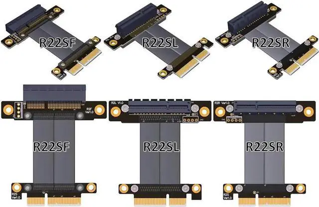 Alt view image 2 of 3 - PCIe 3.0 x4 Extension Cable 32G/BPS PCI Express 4X Graphic SSD RAID Extender Conversion Riser Card Vertical 90 R22SL(5CM)