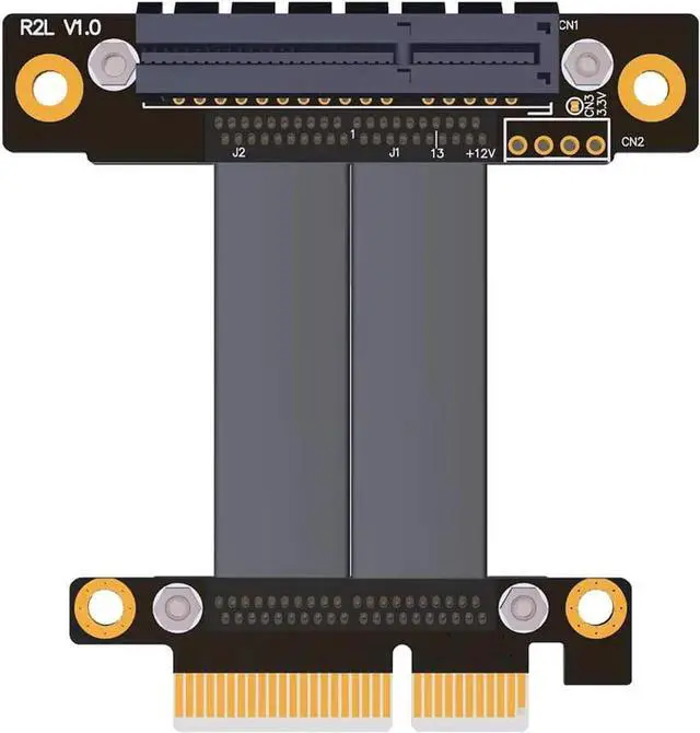 Main image of PCIe 3.0 x4 Extension Cable 32G/BPS PCI Express 4X Graphic SSD RAID Extender Conversion Riser Card Vertical 90 R22SL(5CM)