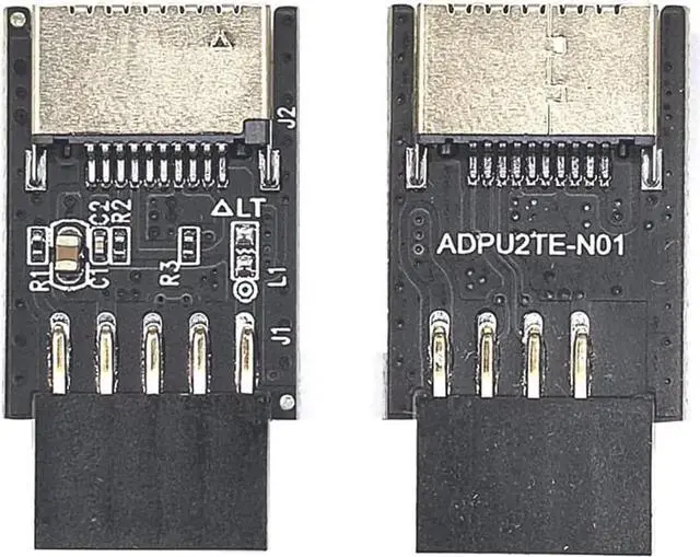 Alt view image 3 of 6 - USB2.0 9Pin to USB-C A-Key Front Connector USB3.2 Type-E Interface for Motherboard USB 2.0 Extender Converter