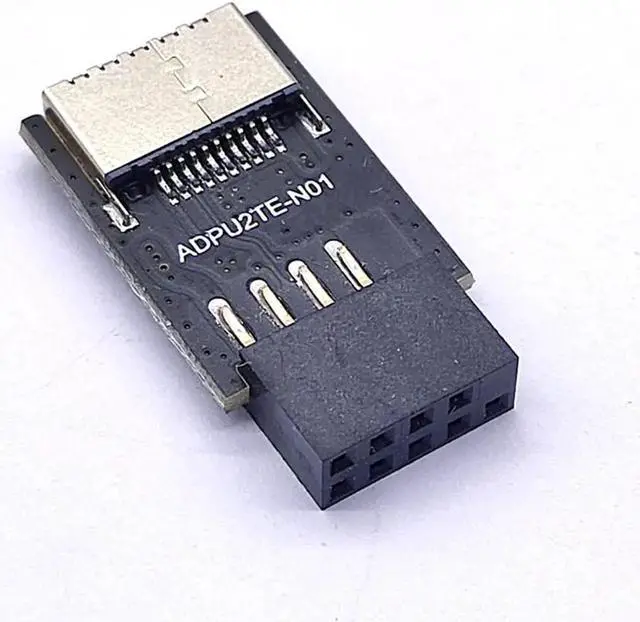 Alt view image 2 of 6 - USB2.0 9Pin to USB-C A-Key Front Connector USB3.2 Type-E Interface for Motherboard USB 2.0 Extender Converter