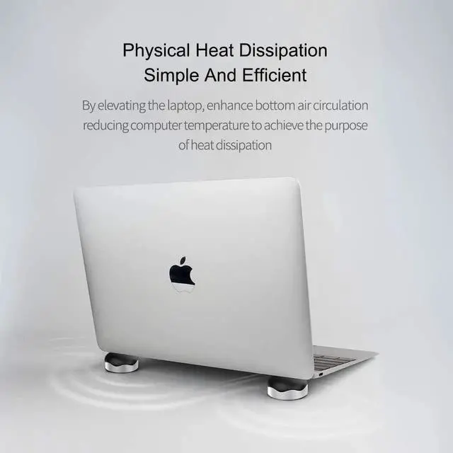 Alt view image 5 of 7 - Laptop Cooling Pad, Hagibis Ergonomic Laptop Stand Small Invisible Cooler Ball Portable Magnetic Foot Heat for MacBook Pro Computer