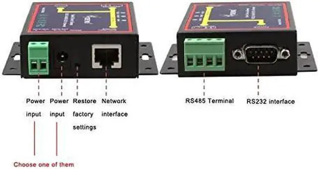 Alt view image 2 of 7 - RJ45 to RS232 RS485 RS422 Industrial Male Converter TCP/UDP Serial RS232 RS485 to Ethernet Device Server