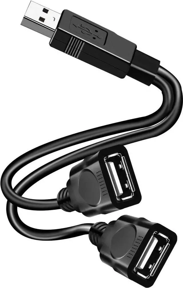 Alt view image 2 of 6 - USB Splitter, USB Male to Dual USB Female Cable Adapter, for Charging/Data Transfer Dual Double USB Port Extender Hub Extra Multiport Data Split Adapter for Laptop/Mac/Car USB Splitter y Cable