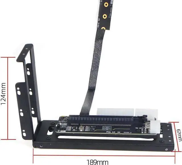 Alt view image 2 of 7 - R43SG GEN4 M.2 M-Key to PCIE X16 4.0 External Graphics Card Stand Bracket Compatible with NVME SSD NUC Host Expansion Card Graphics Dock (50cm)