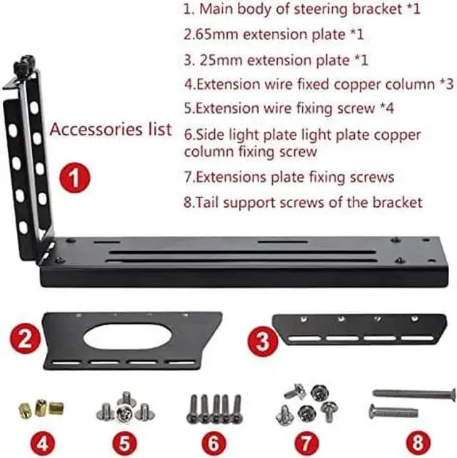 Alt view image 3 of 6 - Vertical Graphics Card Holder Bracket Multiple Slots Adjustable Support with GPU Mount Video Card VGA Support Kit (White,3-Holes)