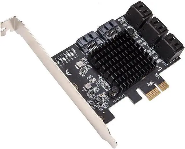 Main image of 8 Port SATA III to PCIe 3.0 x1 Non-RAID Expansion Card Dual ASM1064 Genuine 6.0bps with 8 Drives Attached Low Profile Bracket, SI-PEX40165