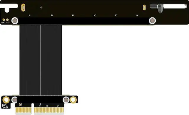 Alt view image 4 of 6 - PCI-E 4.0 Extension Cable 32G/BPS PCI Express Gen4 16x to 4X Riser Card New Shielding Graphics Card 4.0 x16 x4 PCIE Riser Extender for GTX3080ti RX5700xt GPU 1U Server (0.25m,R23SH)