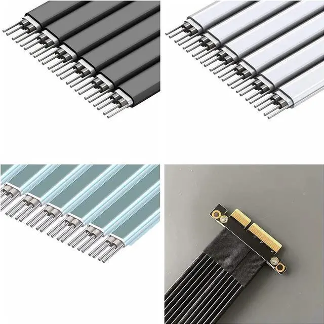 Alt view image 2 of 6 - PCI-E 4.0 Extension Cable 32G/BPS PCI Express Gen4 16x to 4X Riser Card New Shielding Graphics Card 4.0 x16 x4 PCIE Riser Extender for GTX3080ti RX5700xt GPU 1U Server (0.25m,R23SH)