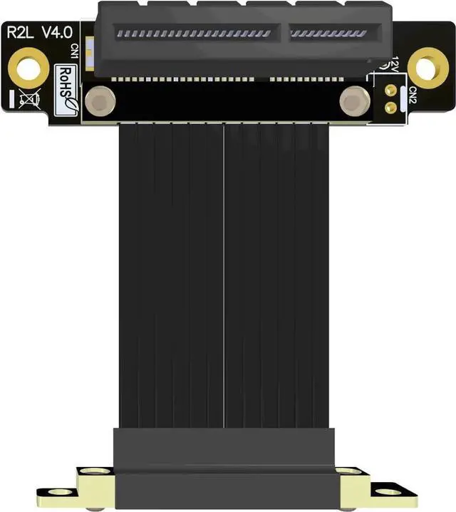 Alt view image 6 of 6 - PCIe 4X to 4X Riser Cable GEN4 PCI-Express 4.0 X4 Extension Cable 90/180 Degree GPU Riser Vertical Mount for USB Adapter Network Card Capture Card Bitcoin Miner (25CM,R22SL-TL)