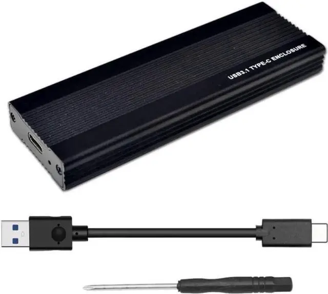 Main image of 3TB NVME SSD Enclosure PCI-E M.2 to USB 3.1 Type-C Adapter Hard Drive Disk External Box USB C 10Gbps RTL9210 M2 M Key PCIE HDD Case for 2242 2260 2280 (Black C to A)