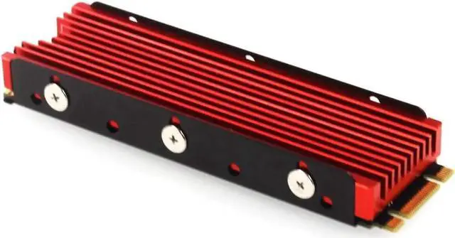 Alt view image 4 of 7 - Cool Warship NVME NGFF M.2 Heatsink Aluminum Sheet Thermal Conductivity Silicon Wafer Cooling Warship Nvme Heatsink 2280m.2 (Red)