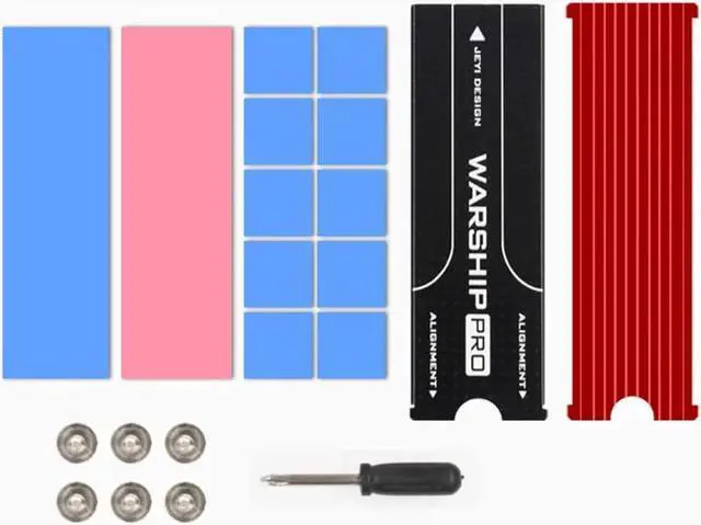 Main image of Cool Warship NVME NGFF M.2 Heatsink Aluminum Sheet Thermal Conductivity Silicon Wafer Cooling Warship Nvme Heatsink 2280m.2 (Red)