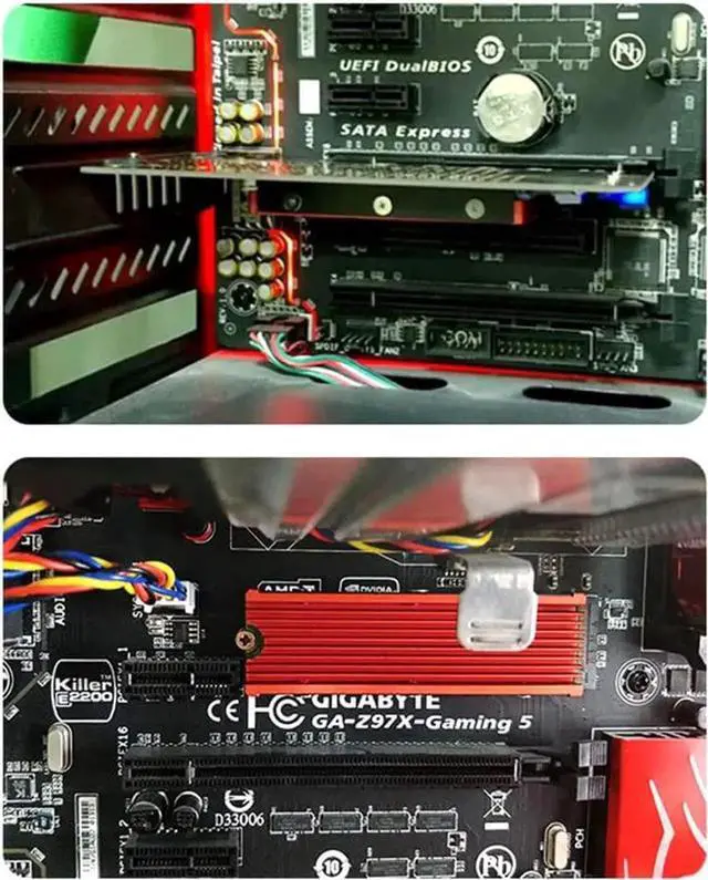 Alt view image 2 of 7 - Cool Warship NVME NGFF M.2 Heatsink Aluminum Sheet Thermal Conductivity Silicon Wafer Cooling Warship Nvme Heatsink 2280m.2 (Red)