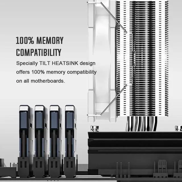 Alt view image 5 of 7 - ID-COOLING SE-224-XTS White CPU Cooler For Desktop 4 Heatpipes CPU Air Cooler White LED Light 120mm PWM Fan CPU Fan for Intel LGA1700/115X/1200; AMD AM4/AM5