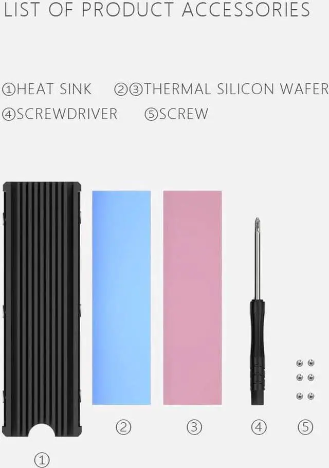 Alt view image 2 of 7 - Cool Warship NVME NGFF M.2 Heatsink Aluminum Sheet Thermal Conductivity Silicon Wafer Cooling Warship Nvme Heatsink 2280m.2 (Black)
