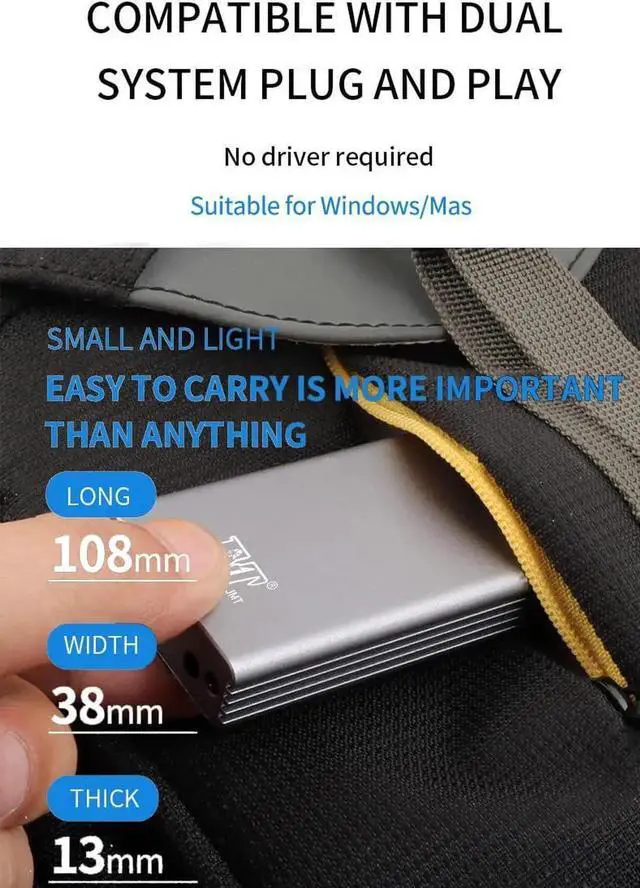 Alt view image 5 of 6 - USB-C to 16+12 Pin SSD Mobile Box Aluminum Alloy USB C 3.0 HDD Enclosure Compatible for MacBook Air Pro 2013 2014 2015 2016 SSD Portable Case