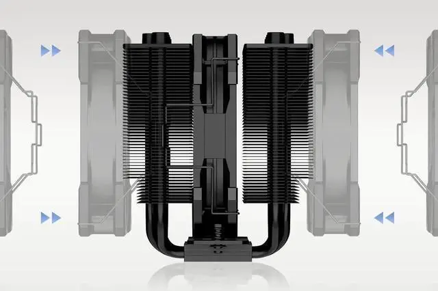 Alt view image 4 of 7 - ID-COOLING SE-207-XT Slim 135mm Height All-Black CPU Cooler 7 Heat Pipes Dual-Tower CPU Air Cooler with 120mm PWM Fan TDP 220W, CPU Fan for Intel 1700/1200/115X, AMD AM5/AM4