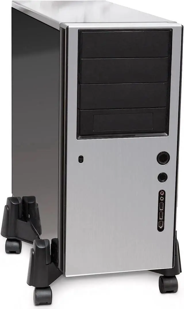 Alt view image 7 of 7 - IO CREST Mobile Desktop Tower Computer Floor Stand Rolling Caster Wheels and Adjustable Width from 6 to 10 Inches