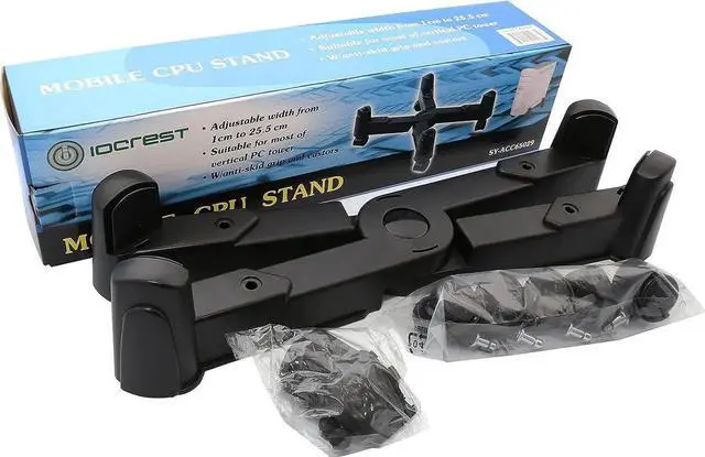 Alt view image 3 of 7 - IO CREST Mobile Desktop Tower Computer Floor Stand Rolling Caster Wheels and Adjustable Width from 6 to 10 Inches