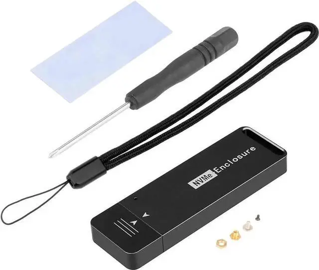 Alt view image 5 of 6 - M.2 2242 2230 SSD Enclosure M.2 PCIe NVME to USB3.1 Type-A Gen 2 Hard Disk External Enclosure for NVMe SSD (Black)