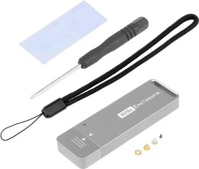 Alt view image 3 of 6 - M.2 2242 2230 SSD Enclosure M.2 PCIe NVME to USB3.1 Type-A Gen 2 Hard Disk External Enclosure for NVMe SSD (Grey)