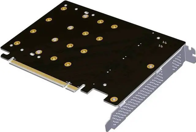 Alt view image 7 of 7 - PCIe 4.0 16x to 4X M.2 NVME SSD Adapter Card PCIe 4.0 GEN4 Full Speed Bifurcation Four-Bay Board Expansion Card 1 to 4 M.2 NVMe SSD Adapter Support 2242 2260 2280 22110 (No Heatsink)