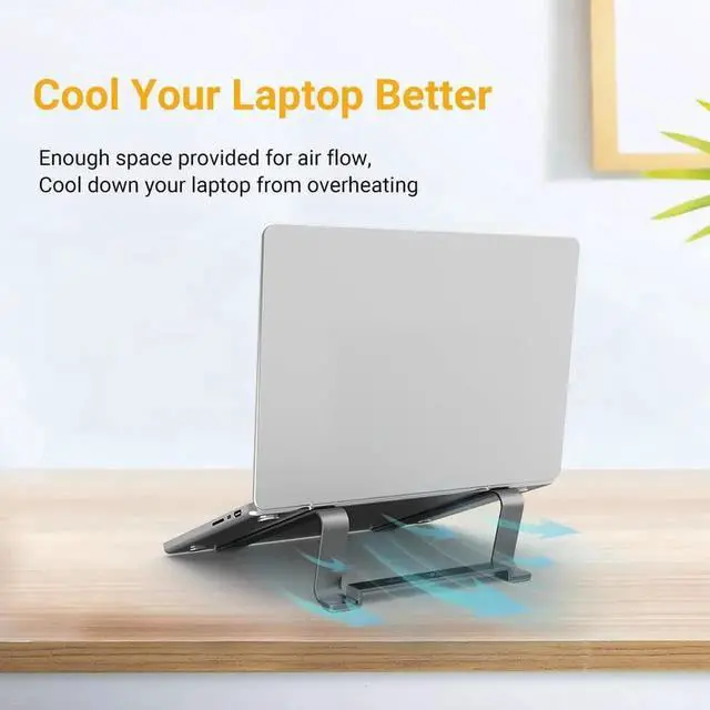 Alt view image 4 of 6 - Beelta MacBook Laptop Stand Aluminum Cooling Ergonomic Computer Riser Holder BSL901G
