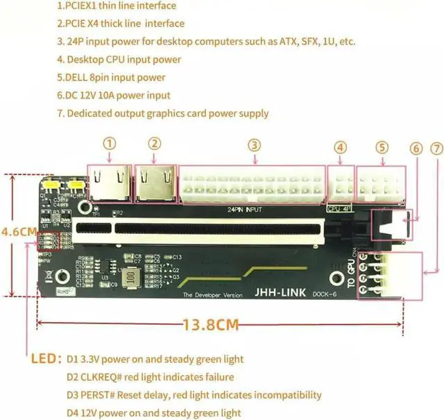 Alt view image 7 of 7 - M.2 WiFi (A/E Key) External Graphics Card Stand Bracket w/ PCIe 3.0 4X PCI-E x4 Riser Cable Compatible with ITX STX NUC VEGA64 GTX1080ti (25cm,M.2 WiFi A E Key)