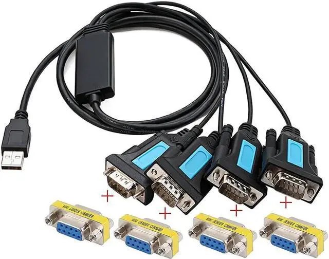 Main image of 1.2m USB2.0 to 4 Ports RS232 Serial Adapter PL-2302 Chipset with Female to Female Connector Support Windows XP/Vista/7/8.1/10, Mac OS (with Female to Female Connector)