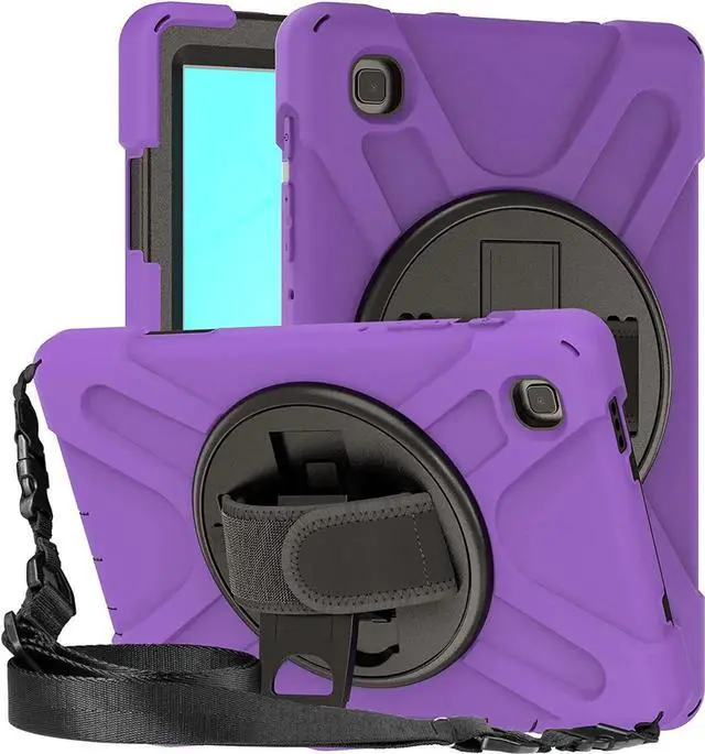 Main image of Galaxy Tab A7 8.7 T220 Shield Case, Shockproof Heavy Duty Impact Drop Protection Case Cover for Samsung Galaxy Tab A 7 SM-T220 SM-T225 (Black/Purple)