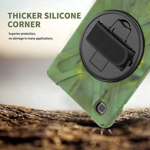 Alt view image 4 of 6 - Galaxy Tab A7 8.7 T220 Shield Case, Shockproof Heavy Duty Impact Drop Protection Case Cover for Samsung Galaxy Tab A 7 SM-T220 SM-T225 (Camouflage)