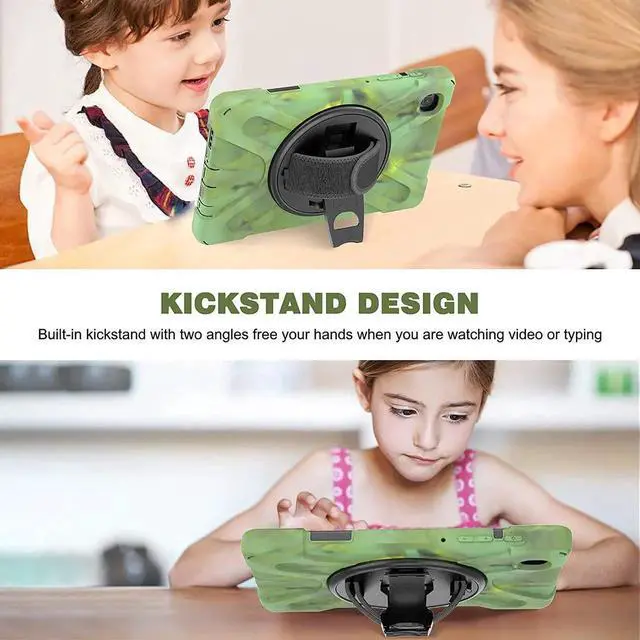 Alt view image 5 of 6 - Galaxy Tab A7 8.7 T220 Shield Case, Shockproof Heavy Duty Impact Drop Protection Case Cover for Samsung Galaxy Tab A 7 SM-T220 SM-T225 (Camouflage)