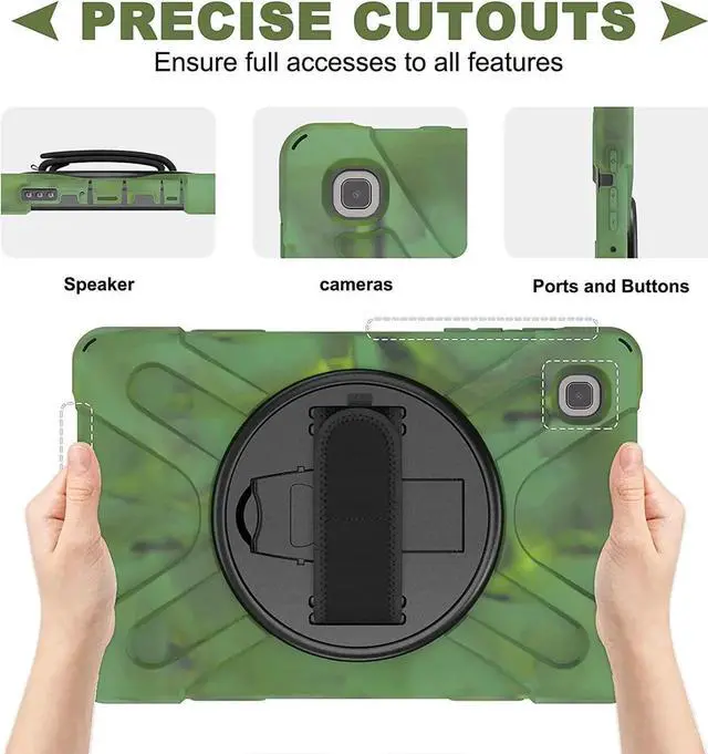 Alt view image 2 of 6 - Galaxy Tab A7 8.7 T220 Shield Case, Shockproof Heavy Duty Impact Drop Protection Case Cover for Samsung Galaxy Tab A 7 SM-T220 SM-T225 (Camouflage)